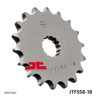 JT SPROCKETS JTF558.18 FRONT REPLACEMENT SPROCKET 18 TEETH 428 PITCH NATURAL CHROMOLY STEEL ALLOY JTF558.18