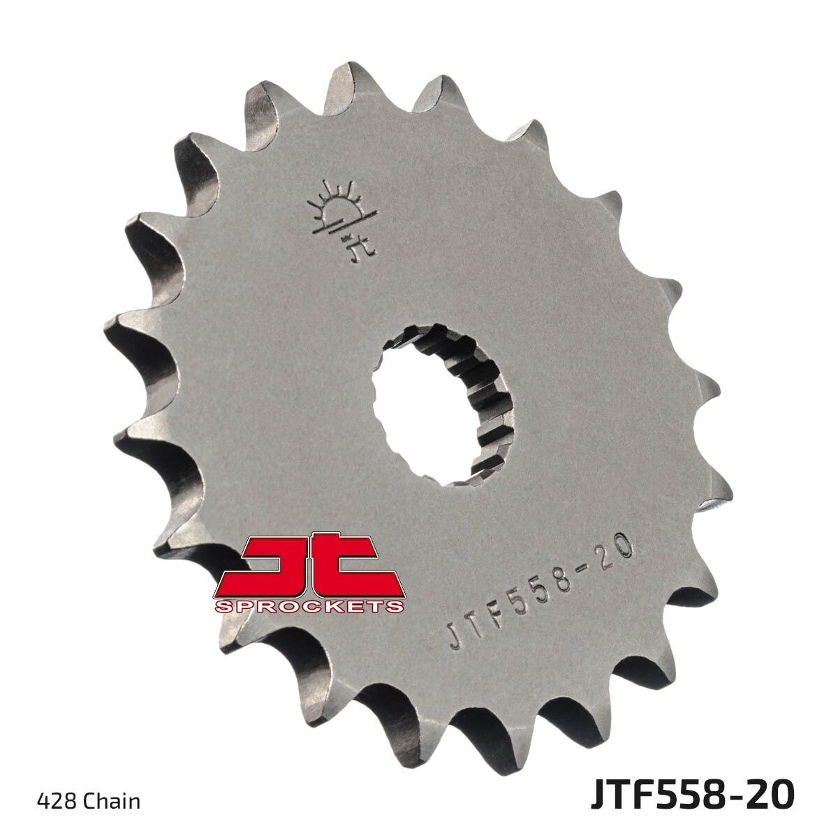 JT SPROCKETS JTF558.20 FRONT REPLACEMENT SPROCKET 20 TEETH 428 PITCH NATURAL CHROMOLY STEEL ALLOY JTF558.20