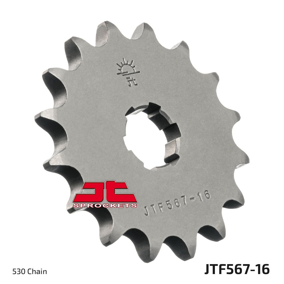 JT SPROCKETS JTF567.16 FRONT REPLACEMENT SPROCKET 16 TEETH 530 PITCH NATURAL CHROMOLY STEEL ALLOY JTF567.16