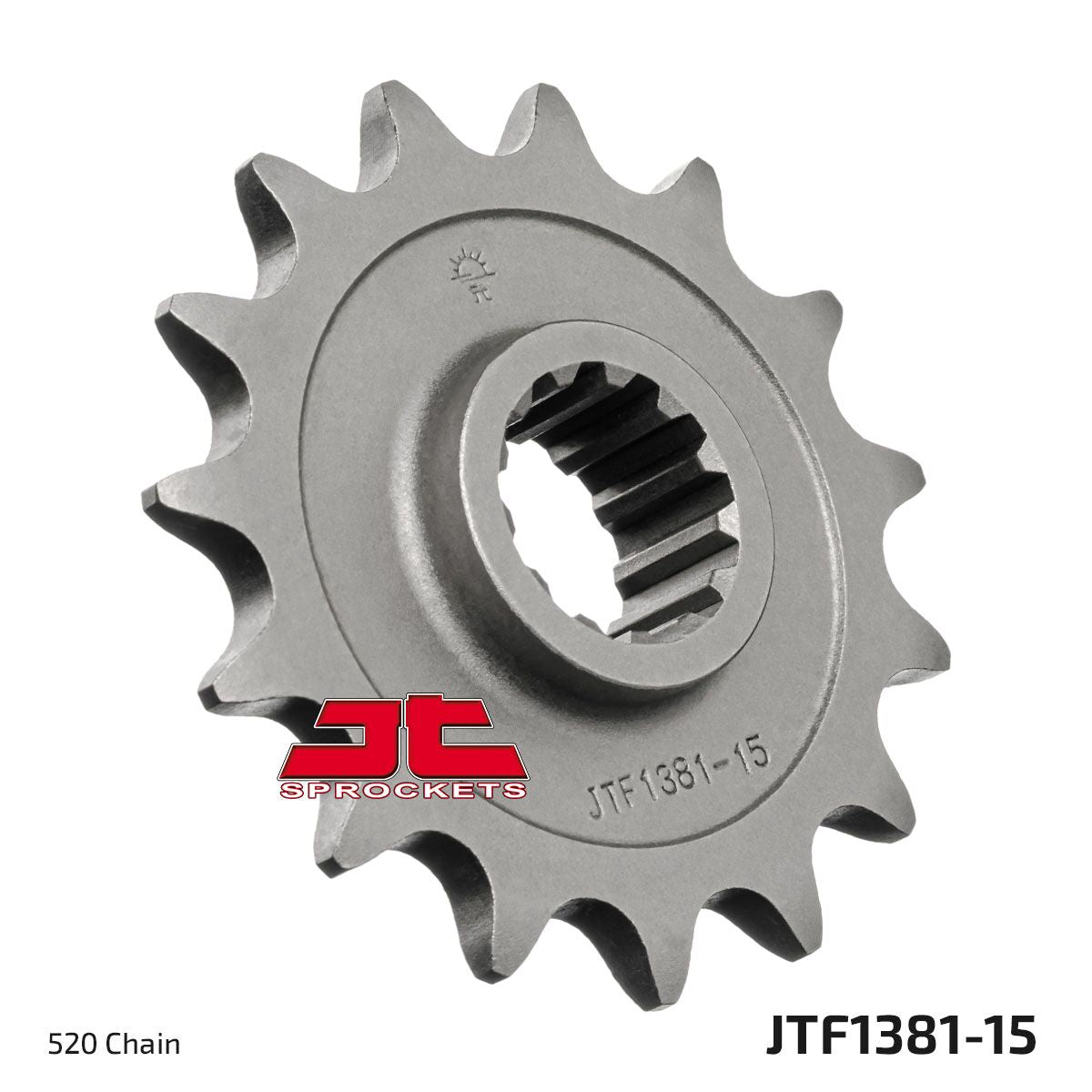 JT SPROCKETS JTF1381.15 FRONT REPLACEMENT SPROCKET 15 TEETH 520 PITCH NATURAL CHROMOLY STEEL ALLOY JTF1381.15