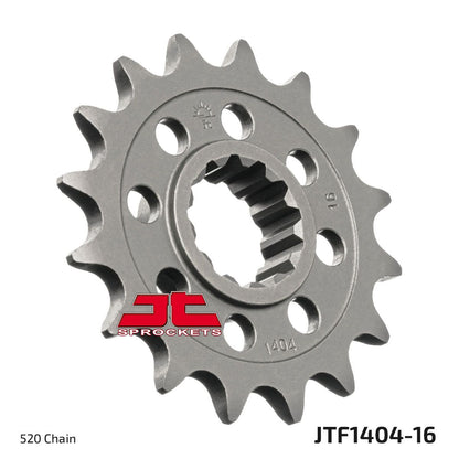 JT SPROCKETS JTF1404.16 FRONT REPLACEMENT SPROCKET 16 TEETH 520 PITCH NATURAL CHROMOLY STEEL ALLOY JTF1404.16