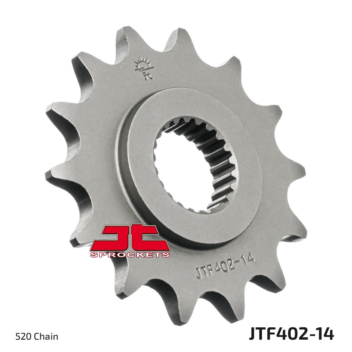 JT SPROCKETS JTF402.14 FRONT REPLACEMENT SPROCKET 14 TEETH 520 PITCH NATURAL CHROMOLY STEEL ALLOY JTF402.14