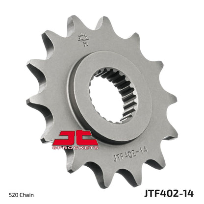 JT SPROCKETS JTF402.14 FRONT REPLACEMENT SPROCKET 14 TEETH 520 PITCH NATURAL CHROMOLY STEEL ALLOY JTF402.14