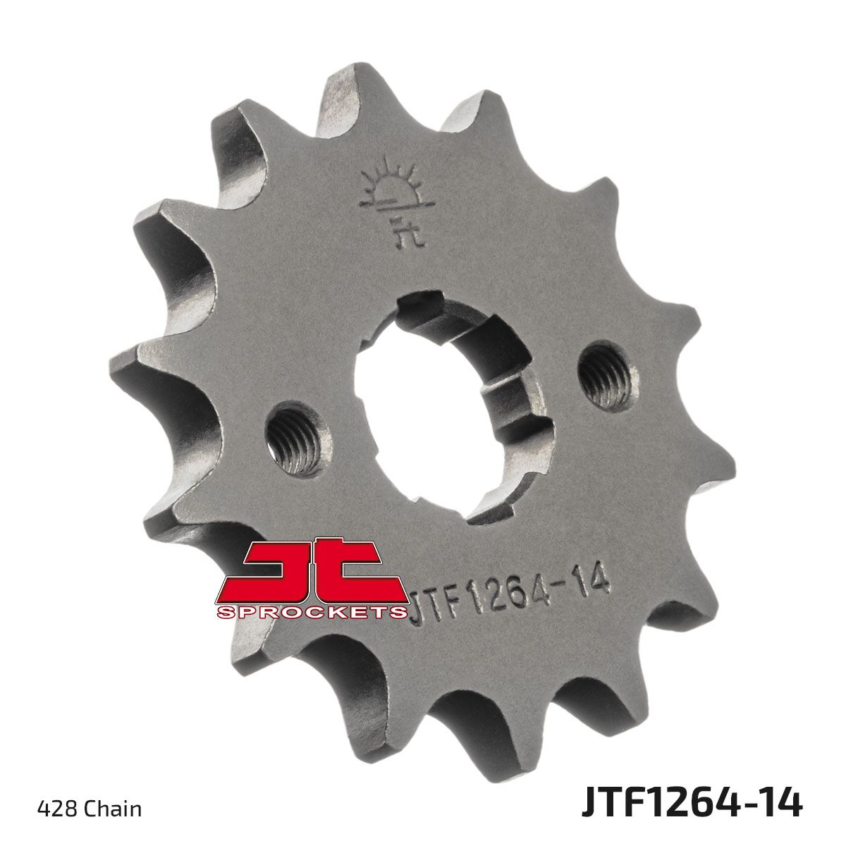 JT SPROCKETS JTF1264.14 FRONT REPLACEMENT SPROCKET 14 TEETH 428 PITCH NATURAL SCM420 CHROMOLY STEEL ALLOY JTF1264.14