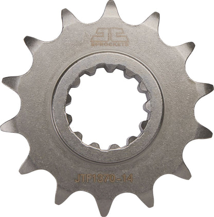 JT SPROCKETS JTF1370.14 FRONT REPLACEMENT SPROCKET 14 TEETH 525 PITCH NATURAL SCM420 CHROMOLY STEEL ALLOY JTF1370.14