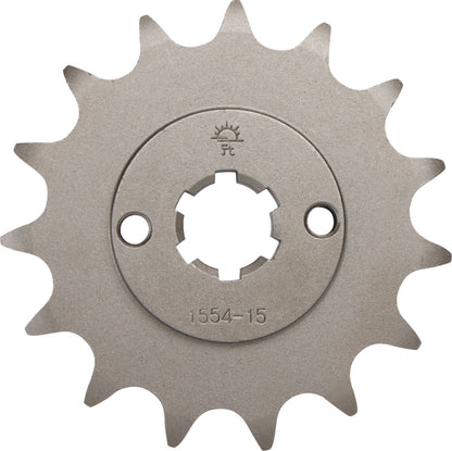 JT SPROCKETS JTF1554.15 FRONT REPLACEMENT SPROCKET 15 TEETH 520 PITCH NATURAL SCM420 CHROMOLY STEEL ALLOY JTF1554.15