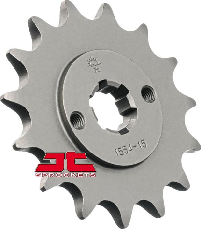 JT SPROCKETS JTF1554.15 FRONT REPLACEMENT SPROCKET 15 TEETH 520 PITCH NATURAL SCM420 CHROMOLY STEEL ALLOY JTF1554.15