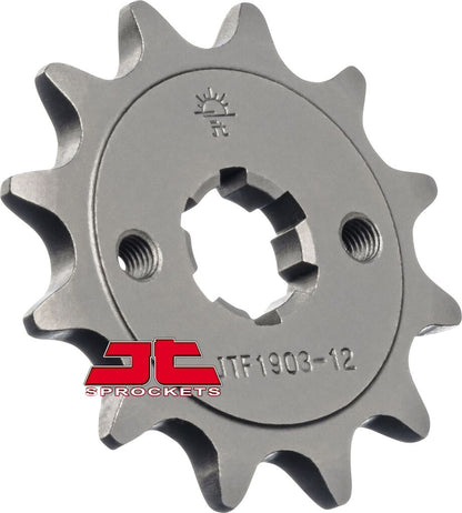 JT SPROCKETS JTF1903.12 FRONT REPLACEMENT SPROCKET 12 TEETH 520 PITCH NATURAL SCM420 CHROMOLY STEEL ALLOY JTF1903.12