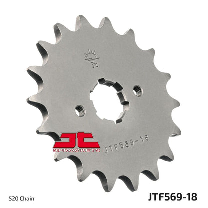JT SPROCKETS JTF569.18 FRONT REPLACEMENT SPROCKET 18 TEETH 520 PITCH NATURAL SCM420 CHROMOLY STEEL ALLOY JTF569.18