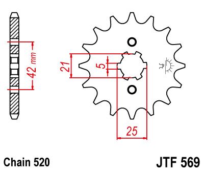 JT SPROCKETS JTF569.18 FRONT REPLACEMENT SPROCKET 18 TEETH 520 PITCH NATURAL SCM420 CHROMOLY STEEL ALLOY JTF569.18