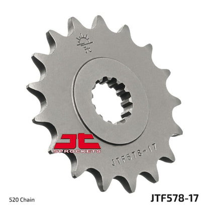 JT SPROCKETS JTF578.17 FRONT REPLACEMENT SPROCKET 17 TEETH 520 PITCH NATURAL SCM420 CHROMOLY STEEL ALLOY JTF578.17