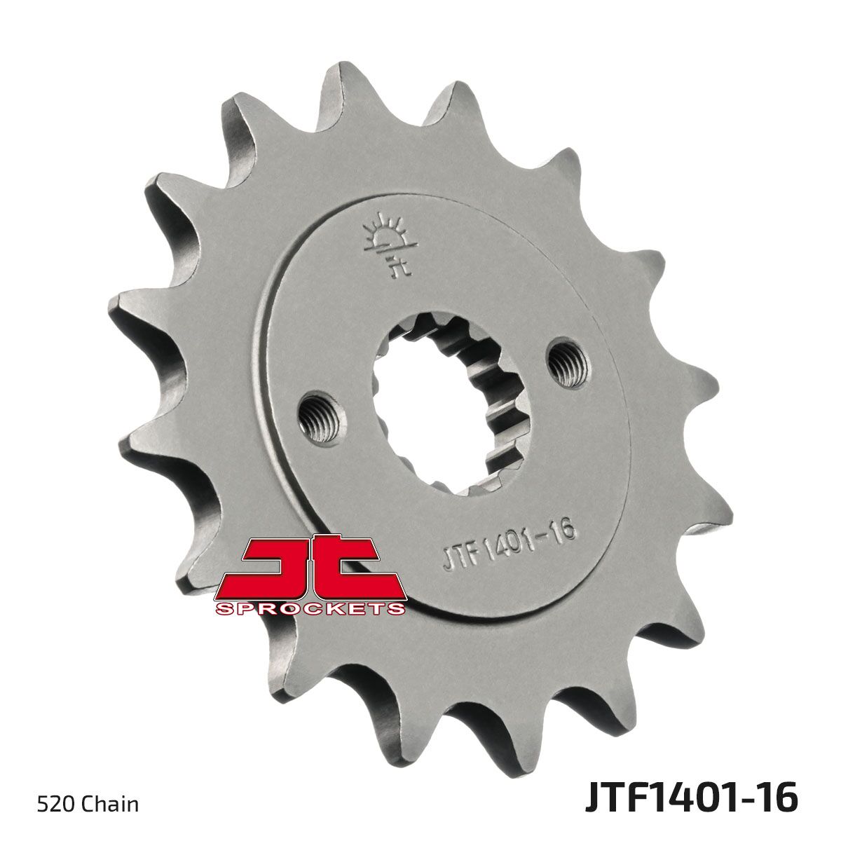 JT SPROCKETS JTF1401.16 FRONT REPLACEMENT SPROCKET 16 TEETH 520 PITCH NATURAL SCM420 CHROMOLY STEEL ALLOY JTF1401.16