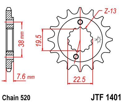 JT SPROCKETS JTF1401.16 FRONT REPLACEMENT SPROCKET 16 TEETH 520 PITCH NATURAL SCM420 CHROMOLY STEEL ALLOY JTF1401.16