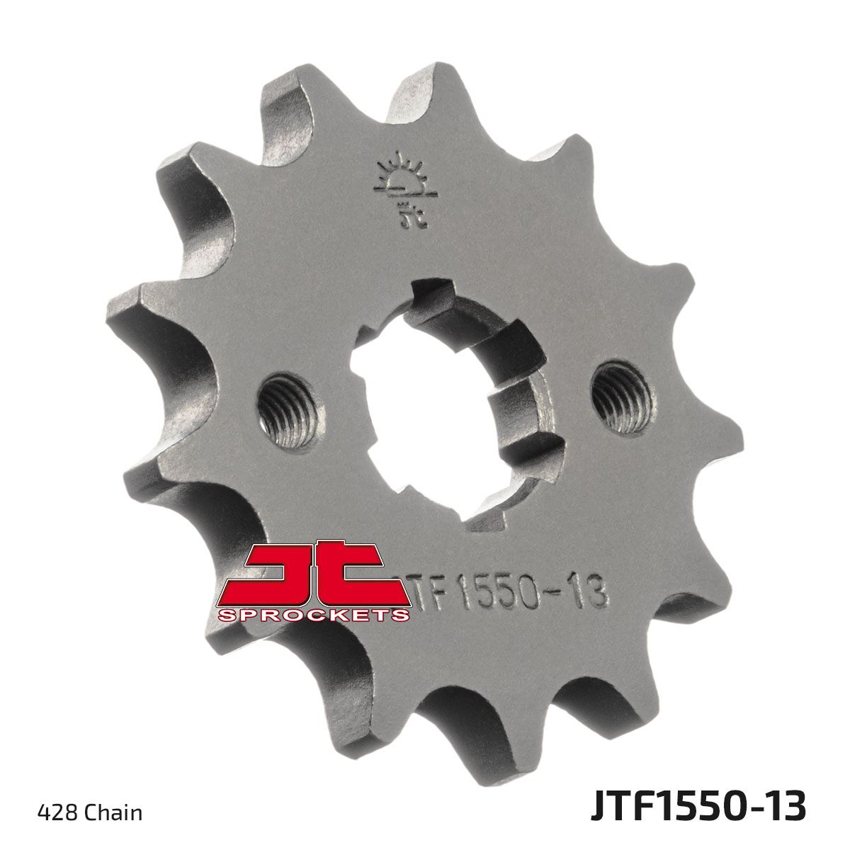 JT SPROCKETS JTF1550.13 FRONT REPLACEMENT SPROCKET 13 TEETH 428 PITCH NATURAL SCM420 CHROMOLY STEEL ALLOY JTF1550.13