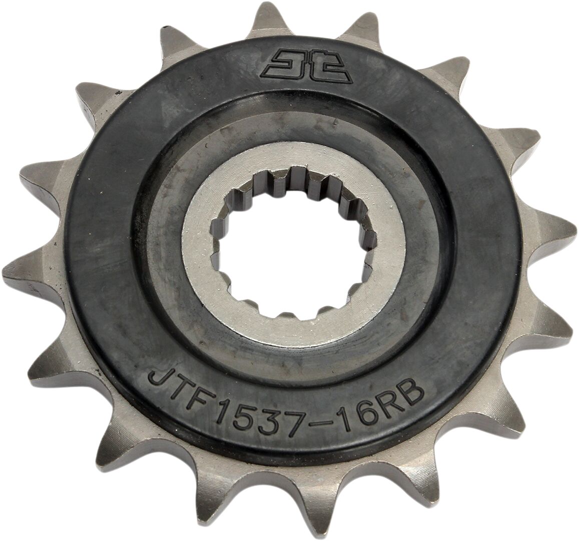 JT SPROCKETS JTF1537.16RB FRONT RUBBER CUSHIONED SPROCKET 16 TEETH 525 PITCH NATURAL SCM420 CHROMOLY STEEL ALLOY JTF1537.16RB
