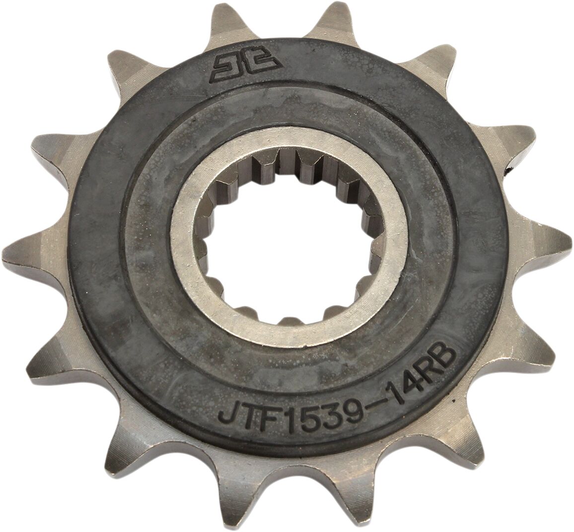 JT SPROCKETS JTF1539.14RB FRONT RUBBER CUSHIONED SPROCKET 14 TEETH 520 PITCH NATURAL SCM420 CHROMOLY STEEL ALLOY JTF1539.14RB