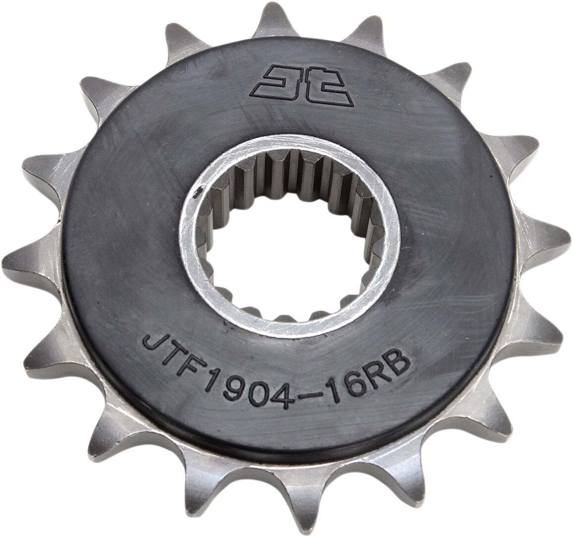 JT SPROCKETS JTF1904.16RB FRONT RUBBER CUSHIONED SPROCKET 16 TEETH 525 PITCH NATURAL SCM420 CHROMOLY STEEL ALLOY JTF1904.16RB