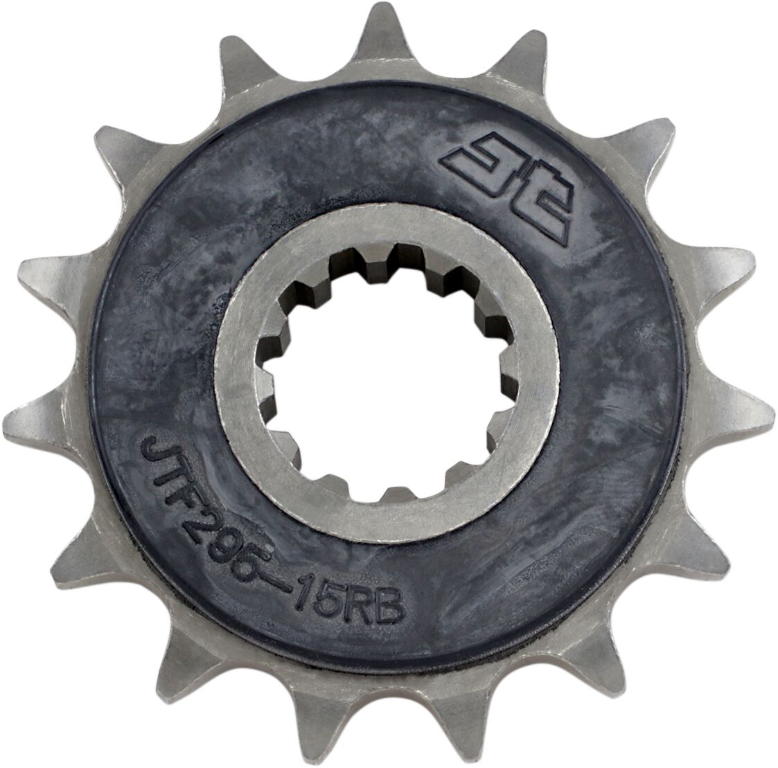 JT SPROCKETS JTF296.15RB FRONT RUBBER CUSHIONED SPROCKET 15 TEETH 525 PITCH NATURAL SCM420 CHROMOLY STEEL ALLOY JTF296.15RB