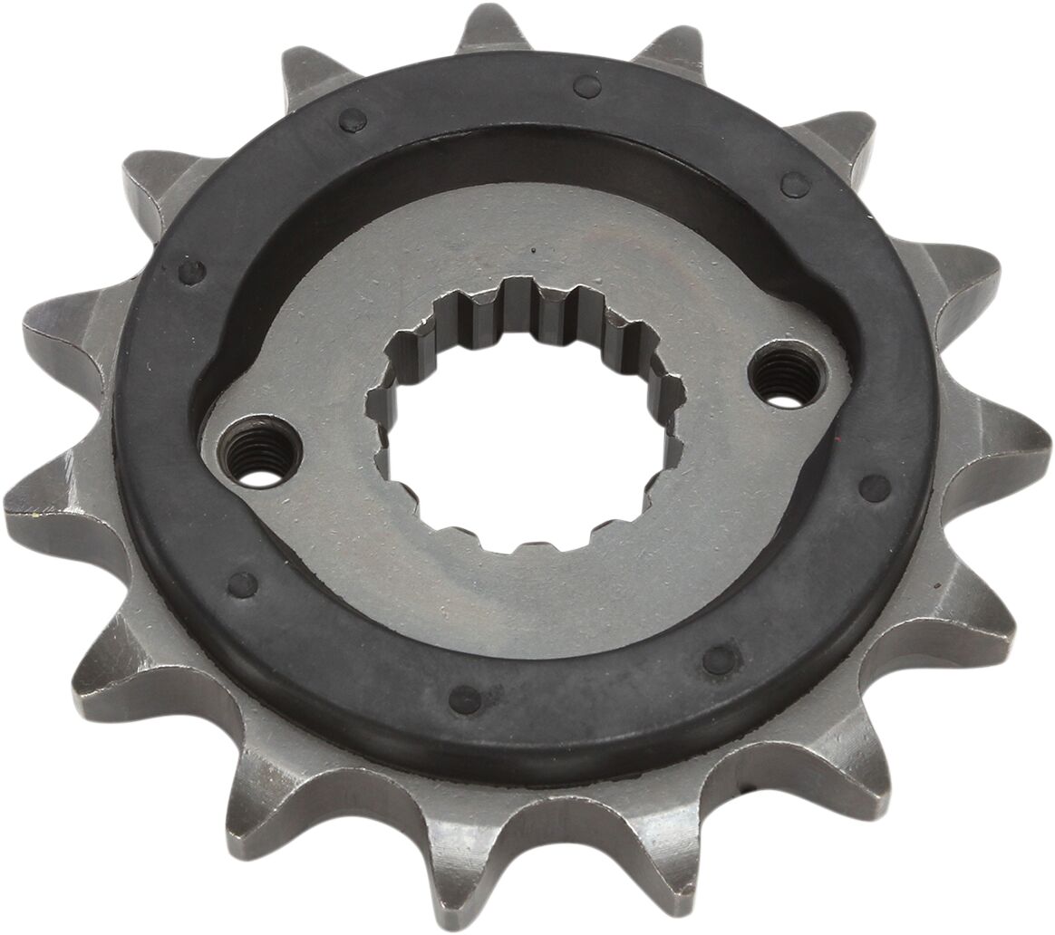 JT SPROCKETS JTF513.15RB FRONT RUBBER CUSHIONED SPROCKET 15 TEETH 530 PITCH NATURAL SCM420 CHROMOLY STEEL ALLOY JTF513.15RB