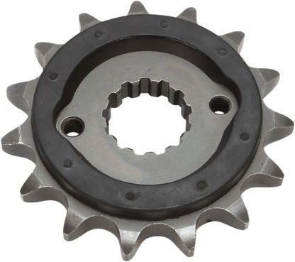 JT SPROCKETS JTF513.15RB FRONT RUBBER CUSHIONED SPROCKET 15 TEETH 530 PITCH NATURAL SCM420 CHROMOLY STEEL ALLOY JTF513.15RB