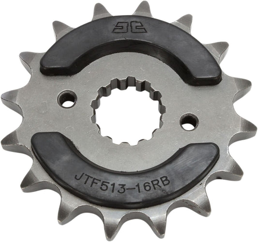 JT SPROCKETS JTF513.16RB FRONT RUBBER CUSHIONED SPROCKET 16 TEETH 530 PITCH NATURAL SCM420 CHROMOLY STEEL ALLOY JTF513.16RB
