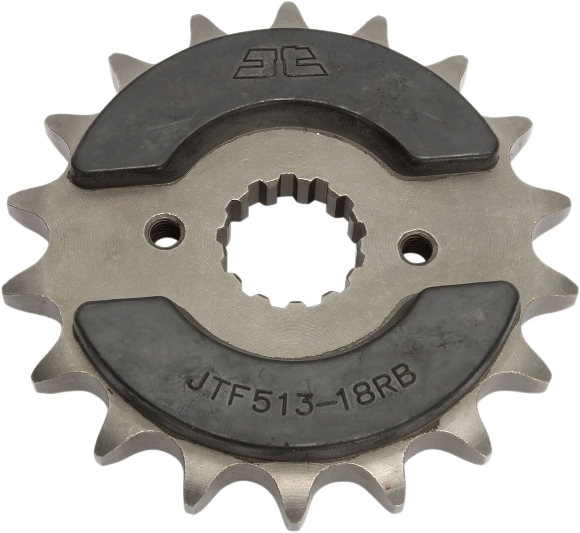 JT SPROCKETS JTF513.18RB FRONT RUBBER CUSHIONED SPROCKET 18 TEETH 530 PITCH NATURAL SCM420 CHROMOLY STEEL ALLOY JTF513.18RB