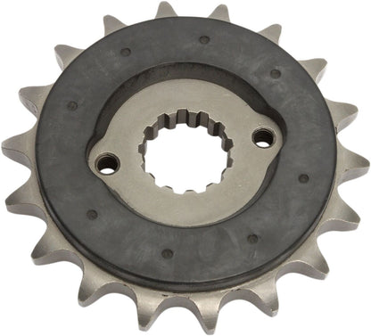 JT SPROCKETS JTF513.18RB FRONT RUBBER CUSHIONED SPROCKET 18 TEETH 530 PITCH NATURAL SCM420 CHROMOLY STEEL ALLOY JTF513.18RB