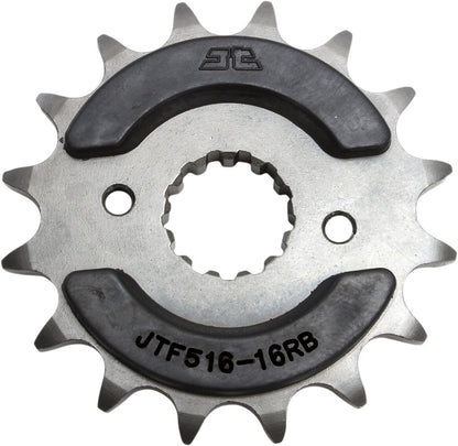 JT SPROCKETS JTF516.16RB FRONT RUBBER CUSHIONED SPROCKET 16 TEETH 520 PITCH NATURAL SCM420 CHROMOLY STEEL ALLOY JTF516.16RB
