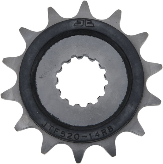 JT SPROCKETS JTF520.14RB FRONT RUBBER CUSHIONED SPROCKET 14 TEETH 525 PITCH NATURAL SCM420/20CRMO CHROMOLY STEEL JTF520.14RB