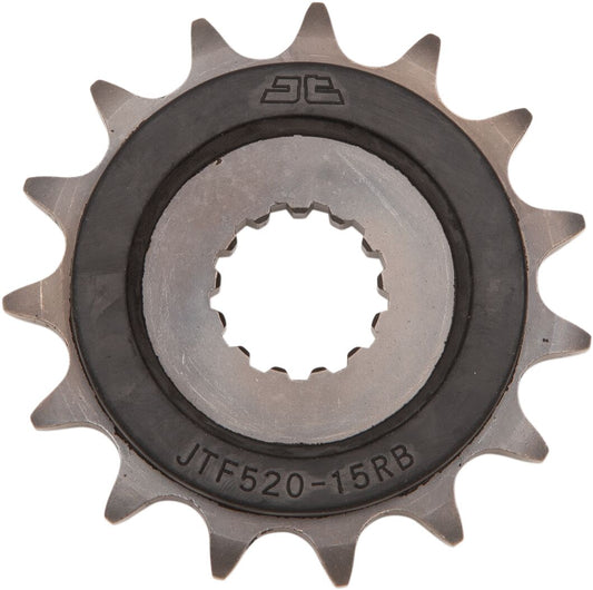 JT SPROCKETS JTF520.15RB FRONT RUBBER CUSHIONED SPROCKET 15 TEETH 525 PITCH NATURAL SCM420/20CRMO CHROMOLY STEEL JTF520.15RB