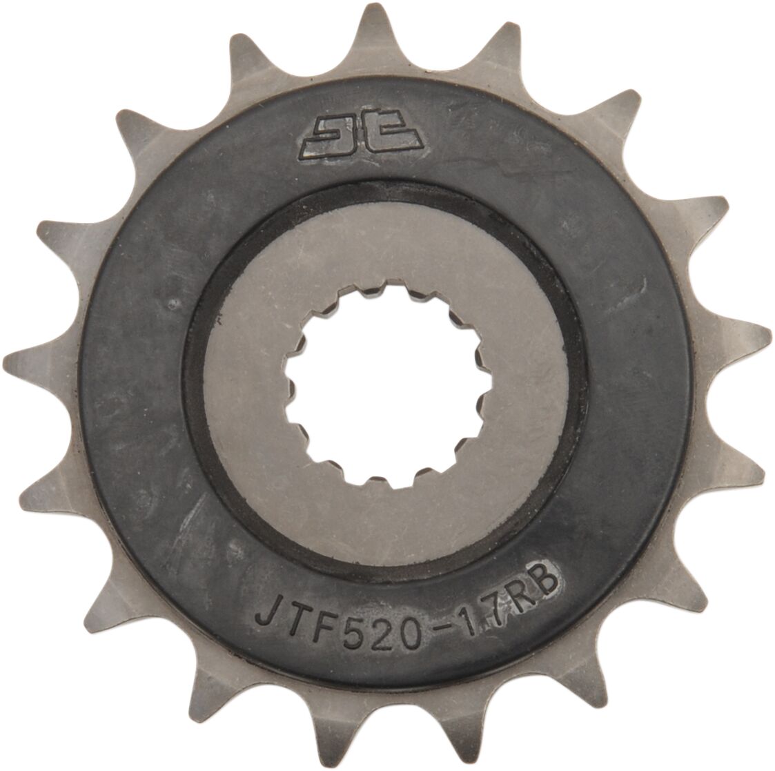 JT SPROCKETS JTF520.17RB FRONT RUBBER CUSHIONED SPROCKET 17 TEETH 525 PITCH NATURAL SCM420/20CRMO CHROMOLY STEEL JTF520.17RB