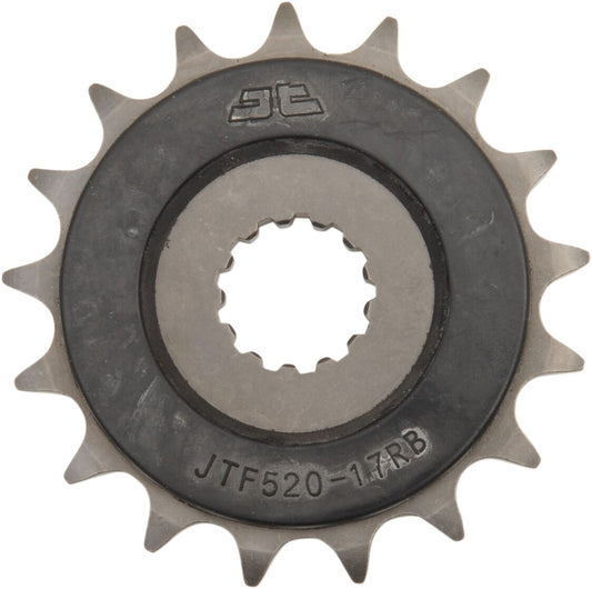 JT SPROCKETS JTF520.17RB FRONT RUBBER CUSHIONED SPROCKET 17 TEETH 525 PITCH NATURAL SCM420/20CRMO CHROMOLY STEEL JTF520.17RB