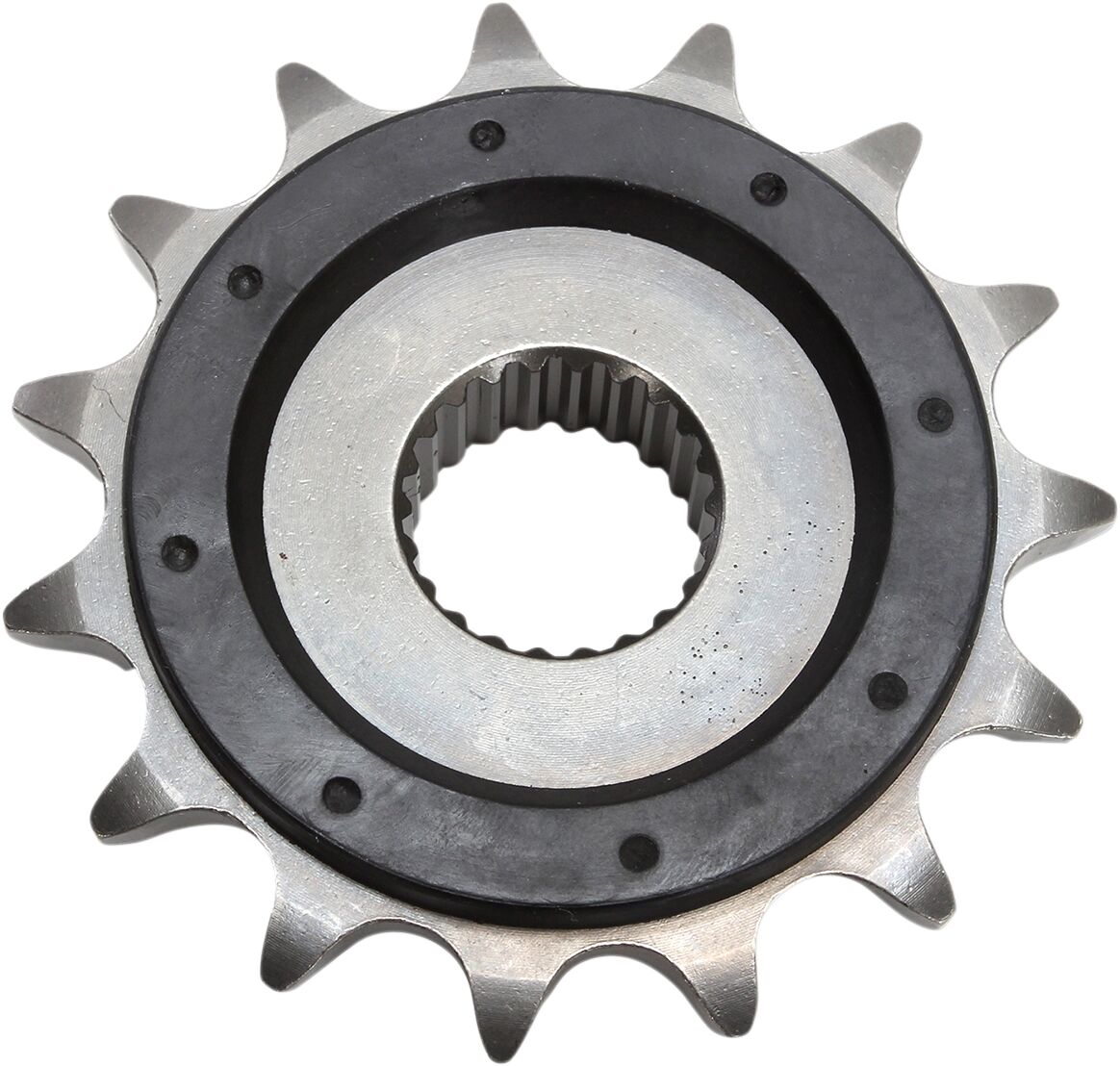 JT SPROCKETS JTF577.15RB FRONT RUBBER CUSHIONED SPROCKET 15 TEETH 520 PITCH NATURAL SCM420 CHROMOLY STEEL ALLOY JTF577.15RB