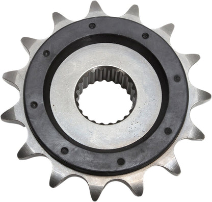 JT SPROCKETS JTF577.15RB FRONT RUBBER CUSHIONED SPROCKET 15 TEETH 520 PITCH NATURAL SCM420 CHROMOLY STEEL ALLOY JTF577.15RB