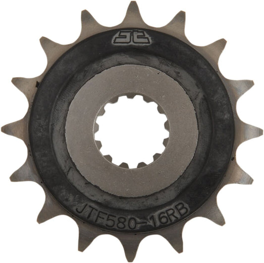 JT SPROCKETS JTF580.16RB FRONT RUBBER CUSHIONED SPROCKET 16 TEETH 50 PITCH NATURAL SCM420/20CRMO CHROMOLY STEEL A JTF580.16RB