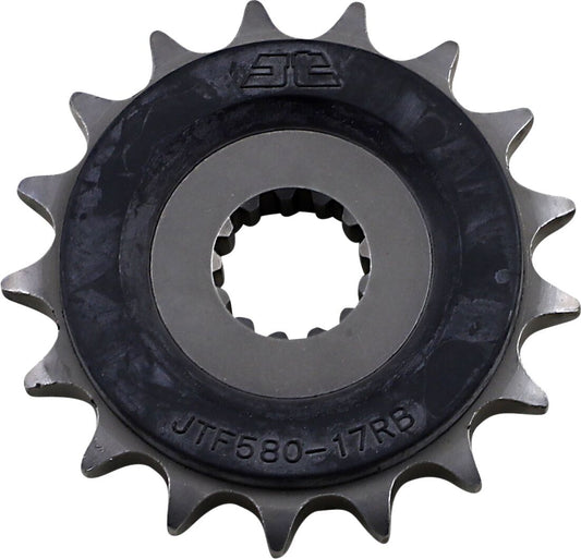 JT SPROCKETS JTF580.17RB FRONT RUBBER CUSHIONED SPROCKET 17 TEETH 50 PITCH NATURAL SCM420/20CRMO CHROMOLY STEEL A JTF580.17RB