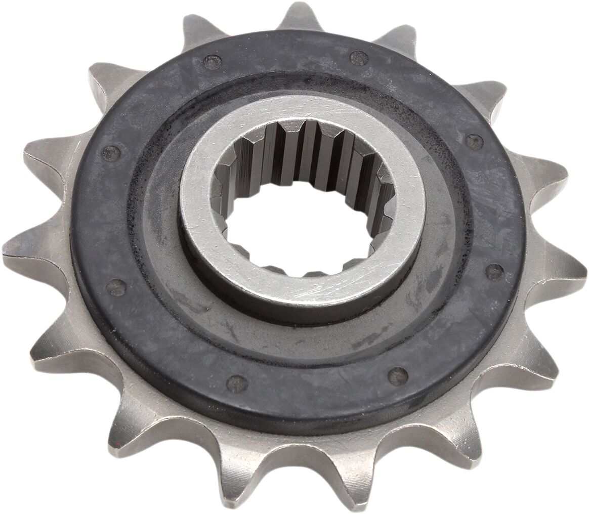 JT SPROCKETS JTF741.15RB FRONT RUBBER CUSHIONED SPROCKET 15 TEETH 525 PITCH NATURAL SCM420 CHROMOLY STEEL ALLOY JTF741.15RB