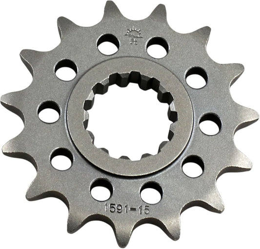 JT SPROCKETS JTF1591.15 FRONT REPLACEMENT SPROCKET 15 TEETH 525 PITCH NATURAL SCM420 CHROMOLY STEEL ALLOY JTF1591.15
