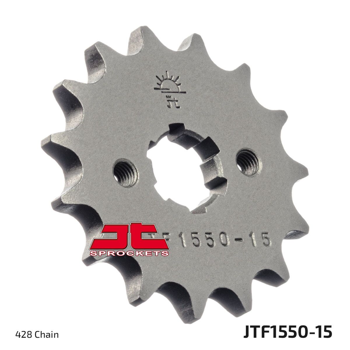 JT SPROCKETS JTF1550.15 FRONT REPLACEMENT SPROCKET 15 TEETH 428 PITCH NATURAL CHROMOLY STEEL JTF1550.15