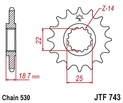 JT SPROCKETS JTF743.15 FRONT REPLACEMENT SPROCKET 15 TEETH 530 PITCH NATURAL CHROMOLY STEEL JTF743.15