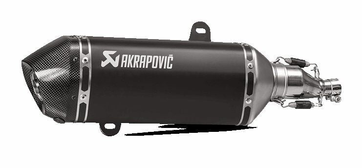 AKRAPOVIC SLIP-ON LINE MUFFLER BLACK STAINLESS STEEL CARBON END CAP S-VE125SO1-HZBL