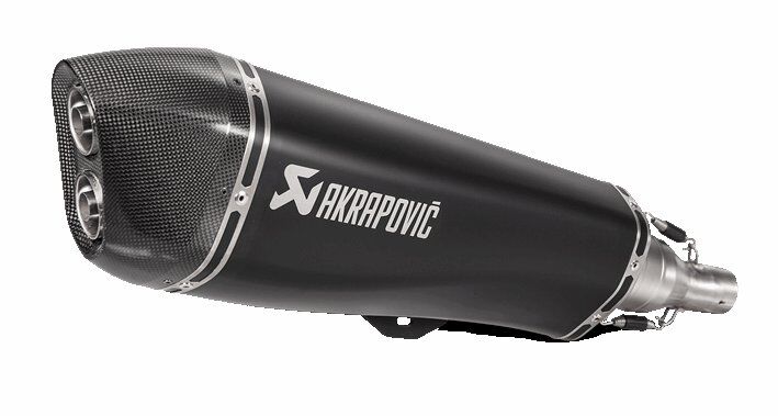 AKRAPOVIC SLIP-ON LINE MUFFLER BLACK STAINLESS STEEL CARBON END CAP S-PI5SO1-HRAASSBL