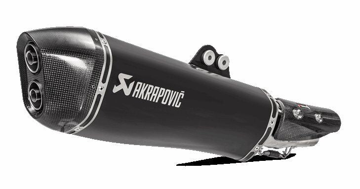 AKRAPOVIC SLIP-ON LINE MUFFLER BLACK STAINLESS STEEL CARBON END CAP S-KY5SO1-HRAASSBL