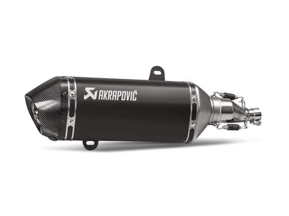 AKRAPOVIC SLIP-ON LINE MUFFLER BLACK STAINLESS STEEL CARBON END CAP S-VE125SO2-HZBL