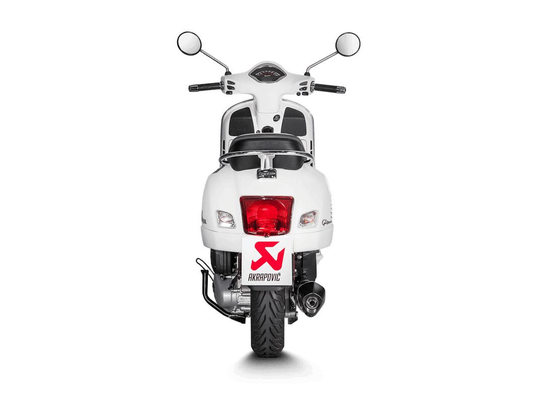 AKRAPOVIC SLIP-ON LINE MUFFLER BLACK STAINLESS STEEL CARBON END CAP S-VE125SO2-HZBL