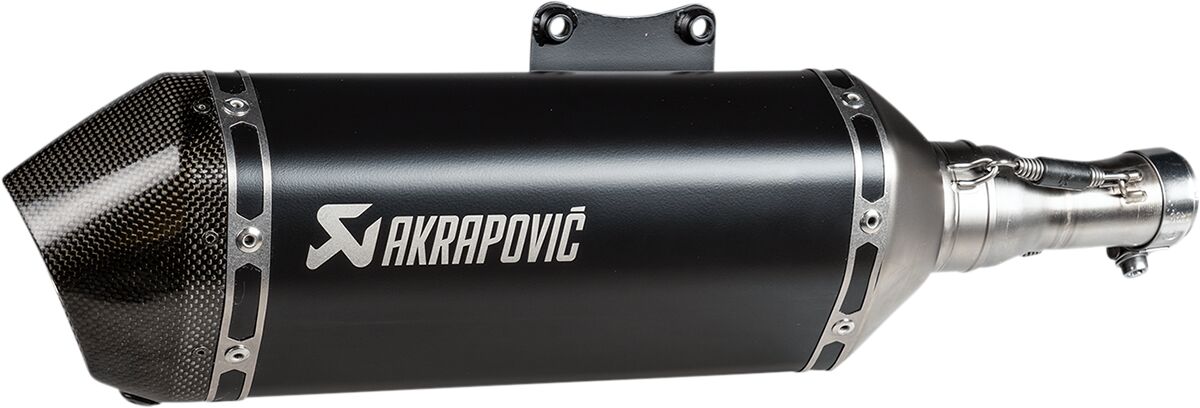 AKRAPOVIC SLIP-ON LINE MUFFLER BLACK STAINLESS STEEL CARBON END CAP S-VE125SO3-HZBL