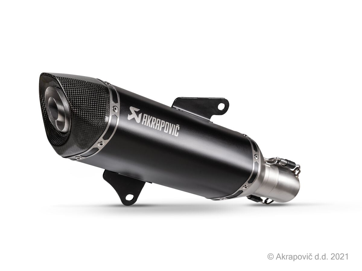 AKRAPOVIC SLIP-ON LINE MUFFLER BLACK STAINLESS STEEL CARBON END CAP S-H3SO8-HRSSBL