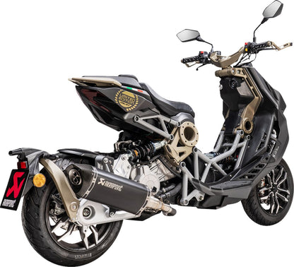 AKRAPOVIC SLIP-ON LINE MUFFLER BLACK STAINLESS STEEL CARBON END CAP S-IT125SO1-HRTBL