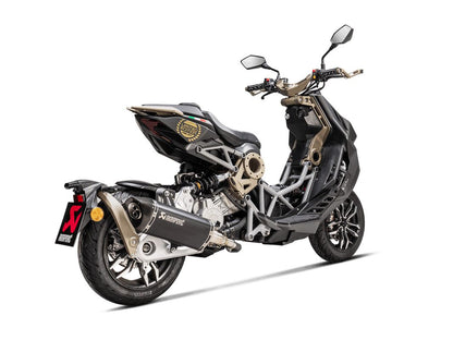 AKRAPOVIC SLIP-ON LINE MUFFLER BLACK STAINLESS STEEL CARBON END CAP S-IT125SO1-HRTBL