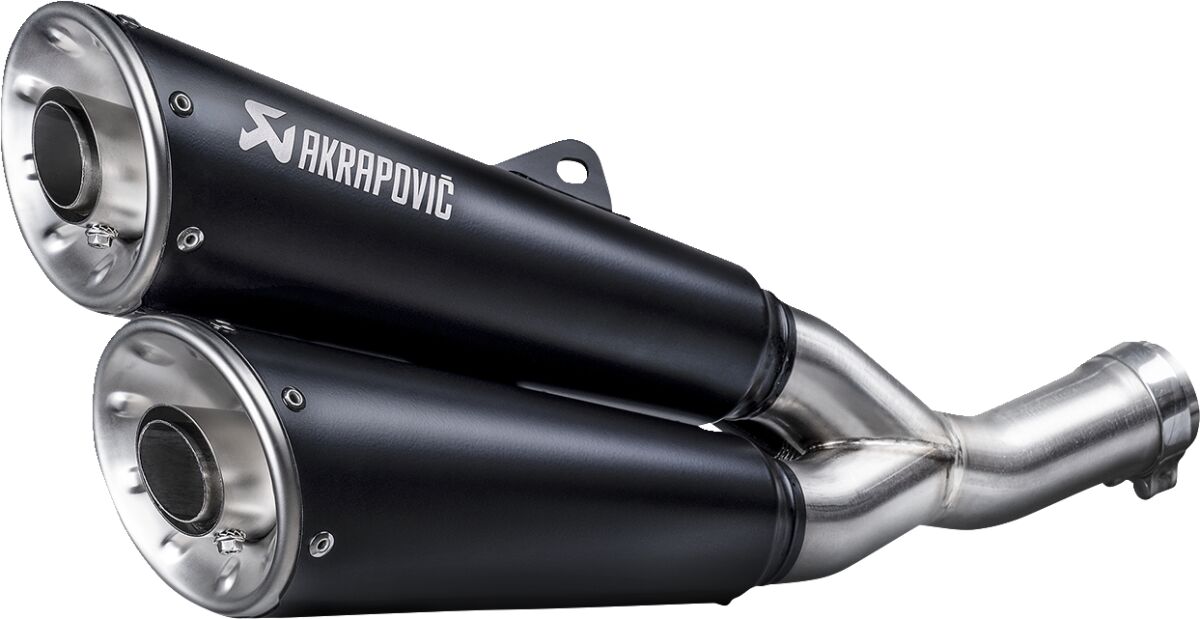 AKRAPOVIC SLIP-ON LINE DUAL MUFFLER BLACK STAINLESS STEEL S-D8SO6-ISSSBL